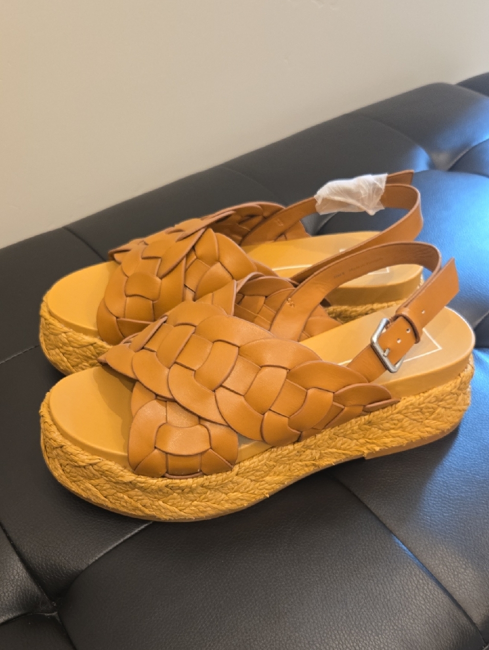 Dolce Vita Winder Woven Platform Slingback Sandals - Tan NEW Size 8